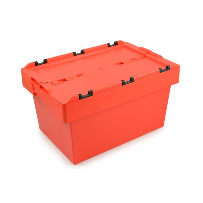 Boîte de rangement empilable avec couvercle - 60x40x34cm - Rouge