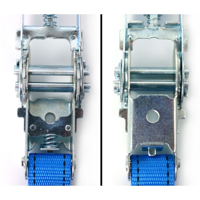 Novio - Sangle de tension, 2 pièces, avec cliquet et double chevrons bleu  50mm 9000mm cargo